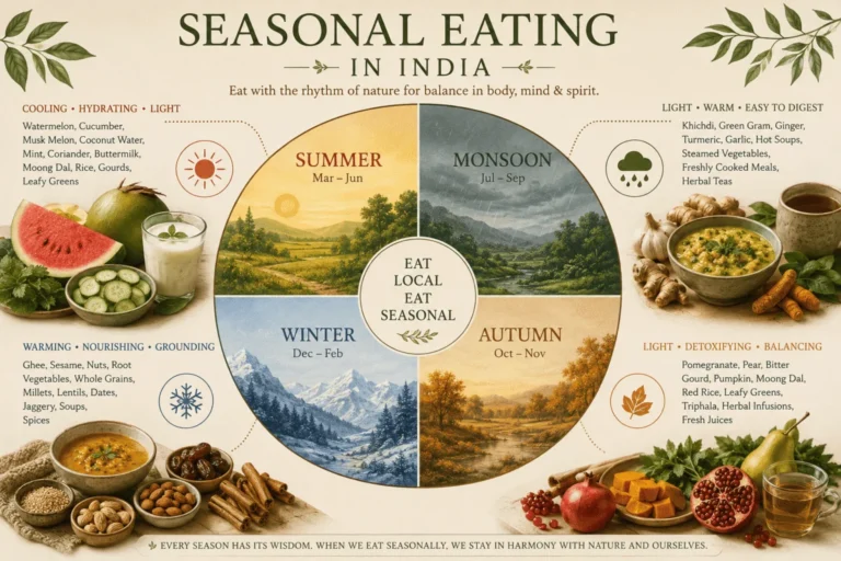 A seasonal Indian thali showing how the plate changes with the weather